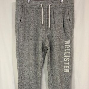 Hollister Embroidered Logo Fleece Joggers Sweatpants Gray Women's Large